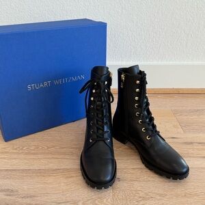 Stuart Weitzman Leather Combat Boots